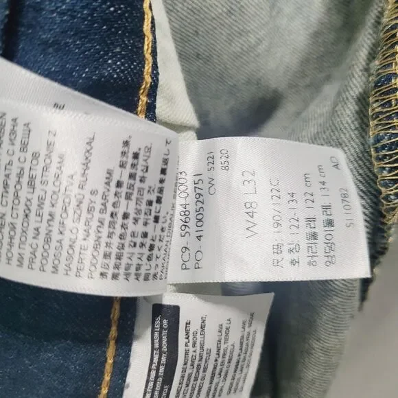 Levi's 502 Jeans Mens 48x32 Blue Wash Tapered Zip Fly Stretch Denim Big & Tall - Picture 6 of 13